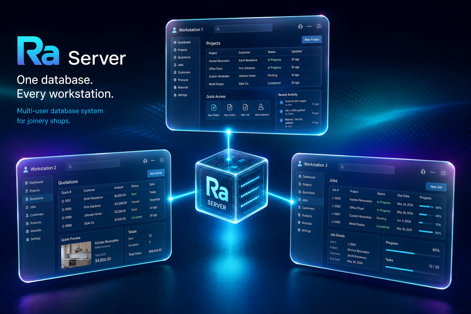 Ra Server мрежови работни станции като стъклени възли